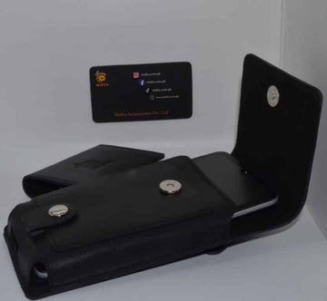 Black Leather Mobile Pouch